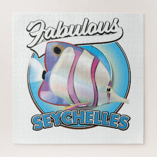 Fabelhaftes Seychellen Retro-Logo Magnet