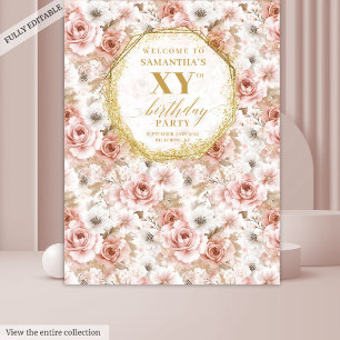 Fabelhaftes Staubiges Rosa Elfenbein Gold Fotostud Wandteppich