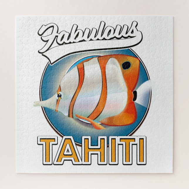 fabelhaftes Tahiti-Retro-Logo (Vertikal)