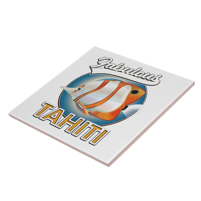 fabelhaftes Tahiti-Retro-Logo Fliese (Seite)
