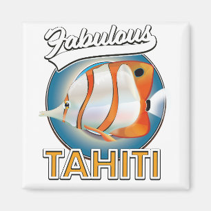 fabelhaftes Tahiti-Retro-Logo Magnet
