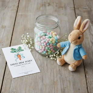 Fabelhase-Ratespiel - Wie viele Baby Shower-Spiel Begleitkarte