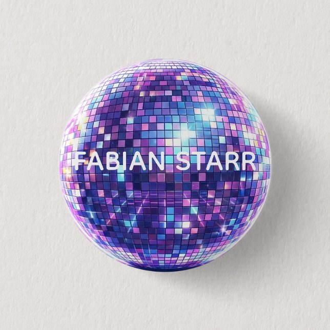 Fabian Starr DISCO BALL Knopf Button (Vorderseite)