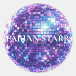 Fabian Starr Disco-Kugel-Aufkleber Runder Aufkleber