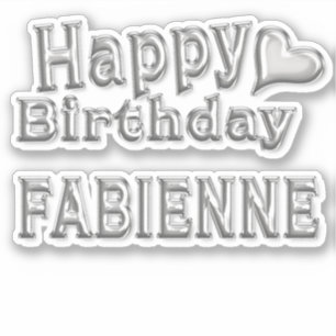 Fabienne Joyeux anniversaire autocollant argent