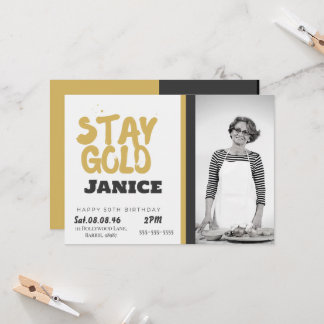 Fabolous Gold Golden 50. Personalisiert Einladung