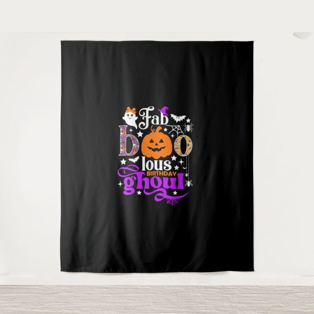 Faboolous Birthday Ghoul Shirt Funny Boo Pumpkin H Wandteppich (Vorderseite)