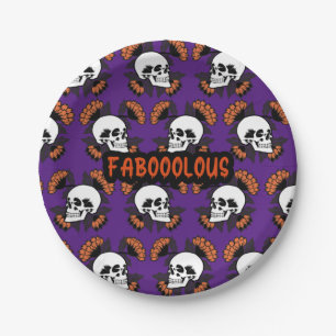Faboolous Creepy Beängstigend Skulls Halloween Mus Pappteller