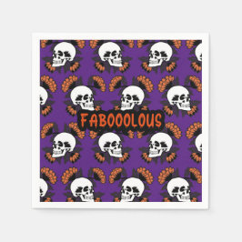 Faboolous Creepy Beängstigend Skulls Halloween Mus Serviette