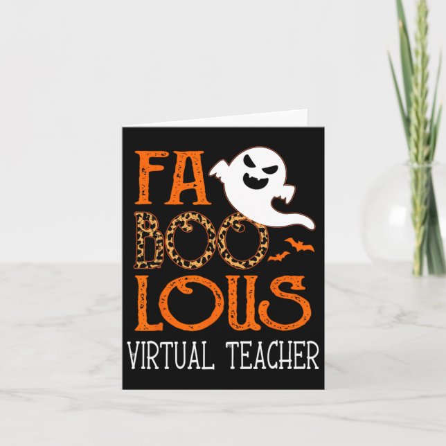 Faboolous virtueller Lehrer über Halloween-Party F Karte (Vorderseite)
