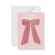 FaBOWlous Bow carte de valentines de classe à thèm