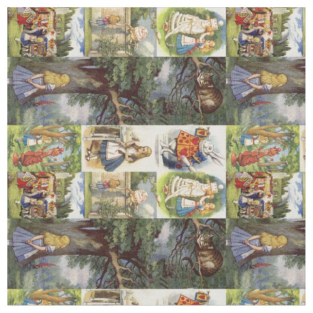 Fabric Cheshire Cat in Wunderland Stoff (Nahaufnahme)