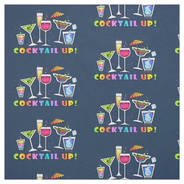 FABRIC - COCKTAIL UP! mit Brille. Stoff (Muster)
