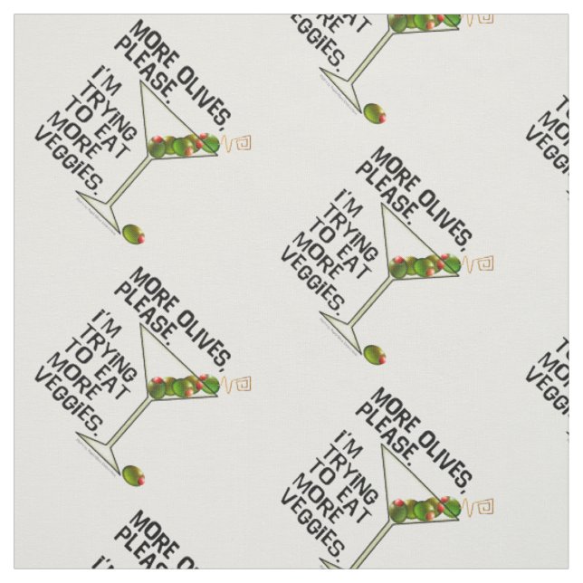 FABRIC - Mehr Oliven. Essen Veggies! Stoff (Muster)