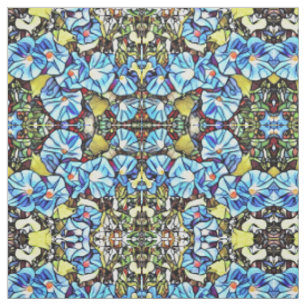 Fabric - SG Blue Morning Glories Stoff