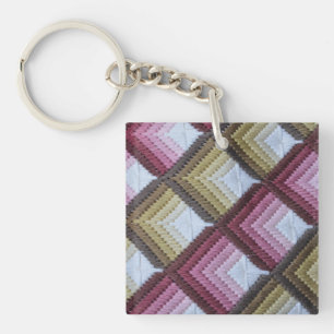 Fabric Tartan Square (Single-seitig) Schlüsselanhänger