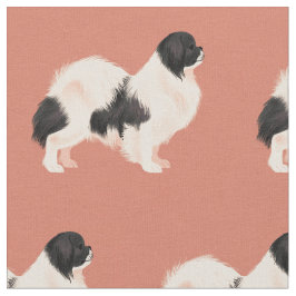 Fabric vom tibetischen Spaniel (B&W) Stoff