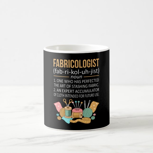Fabricologe Fakten: Quilter Quilter Quilting Nähen Kaffeetasse (Mittel)