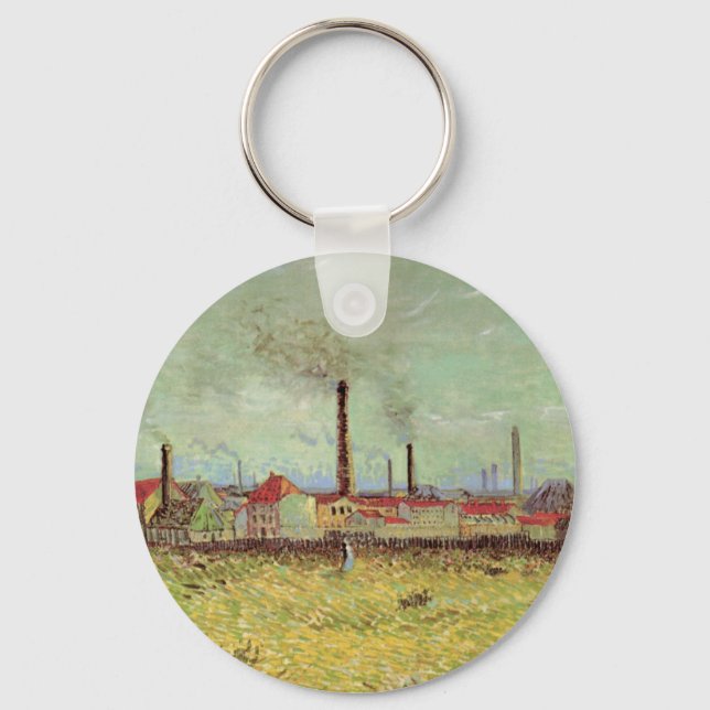 Fabriken in Asnieres von Vincent van Gogh Schlüsselanhänger (Vorderseite)