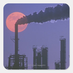FabrikSmokestacks Quadratischer Aufkleber