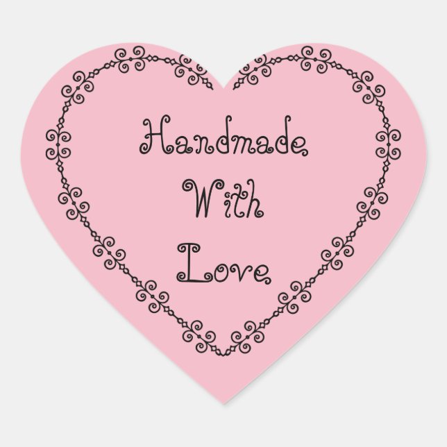 Fabriqué à la main avec des autocollants d'amour (Devant)