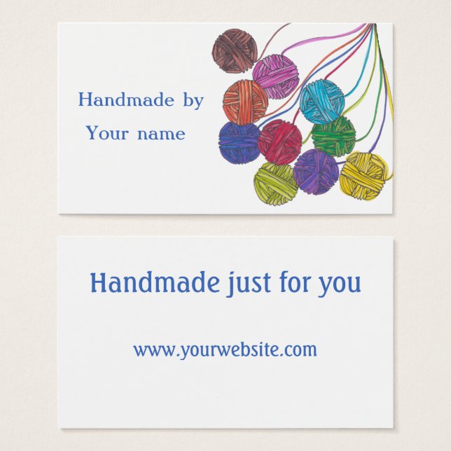 Fabriqué à la main par (votre nom), boules de fils (Devant & derrière)