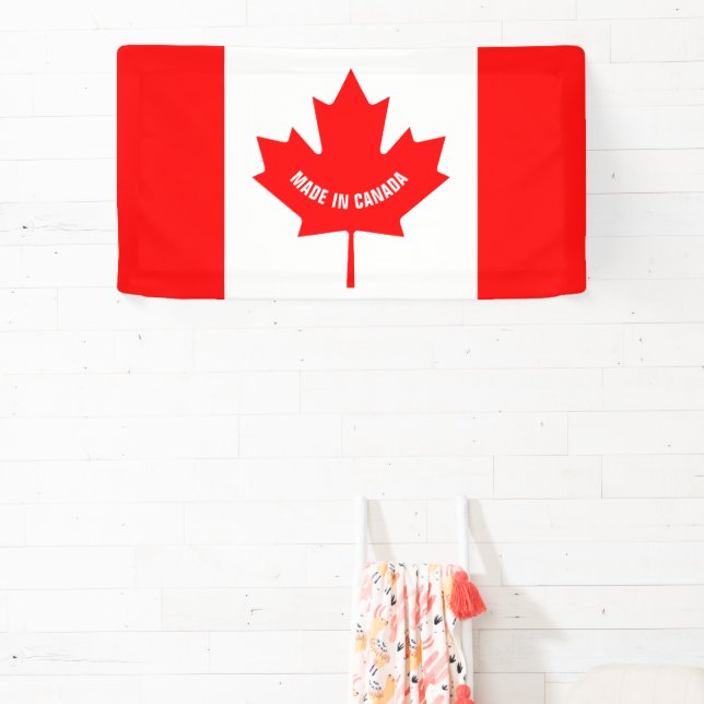 Fabriqué au Canada bannière avec drapeau canadien (Insitu)