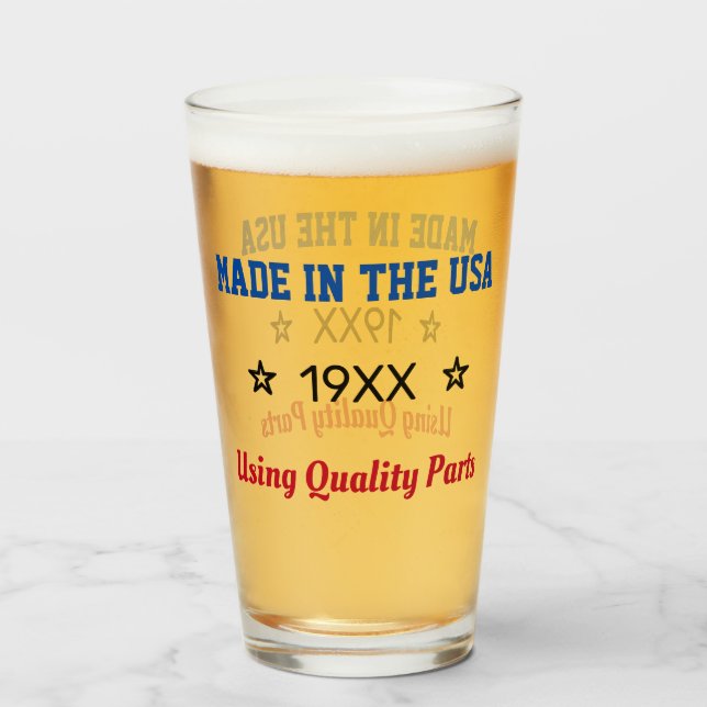 Fabriqué Aux États-Unis Coupe de verre de l'année  (Dos (rempli))
