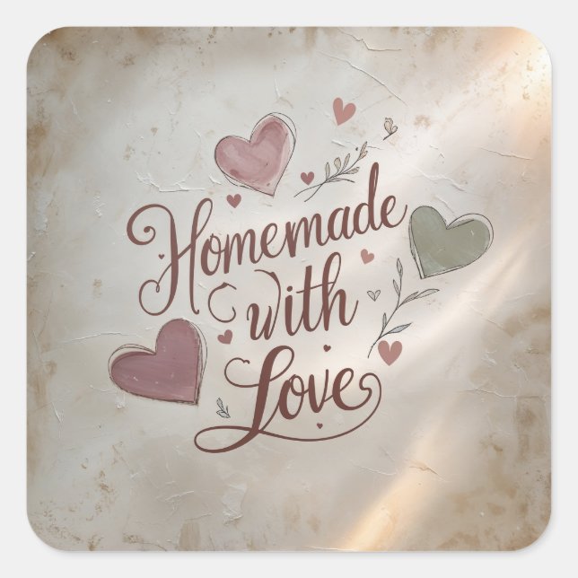 Fabriqué avec Amour Autocollant (Devant)