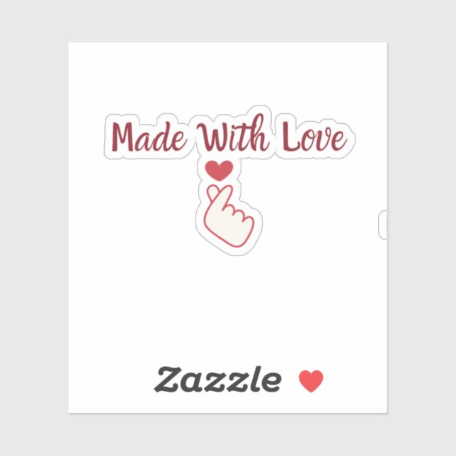 Fabriqué avec amour Autocollant carré (Feuille)