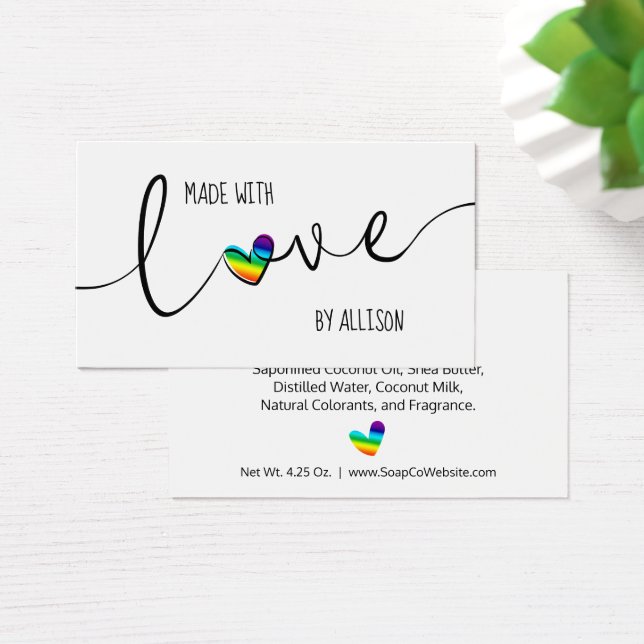 Fabriqué avec amour 🌈 Étiquettes suspendues arc-e (Bureau)