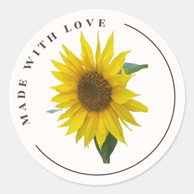 Fabriqué avec amour, Sticker de tournesol (Devant)