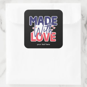 Fabriqué avec autocollant d'amour