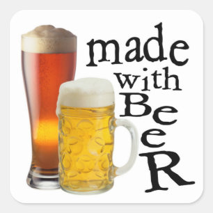 Fabriqué avec de la bière amusante autocollants de