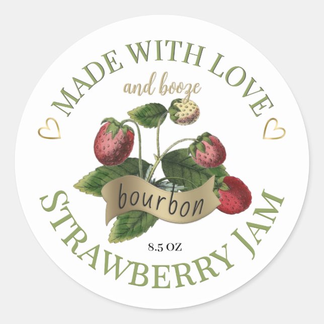 Fabriqué avec l'amour et Étiquette de confiture de (Devant)