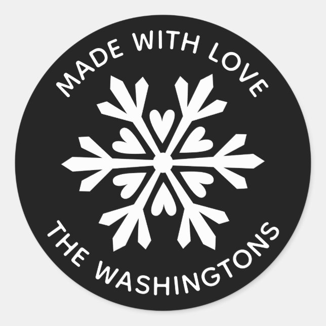 Fabriqué avec l'amour Sticker Flocon de neige de N (Devant)