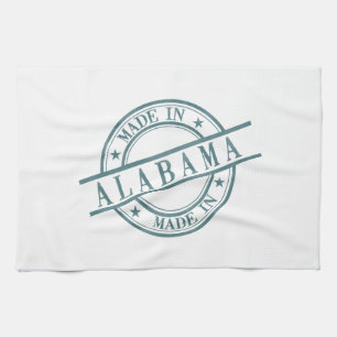 Fabriqué En Alabama Stamp Logo Serviette De Cuisin