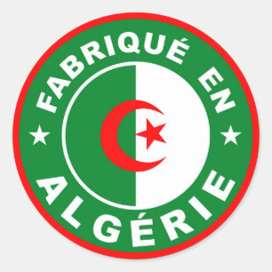 fabriqué en algérie drapeau étiquette