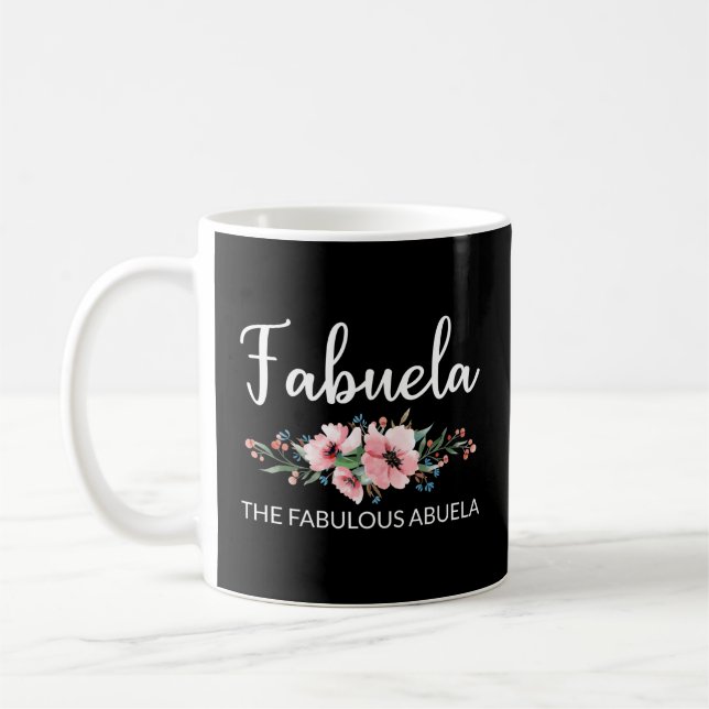 Fabuela Definition I - Fabulous Abuela Flower Kaffeetasse (Links)