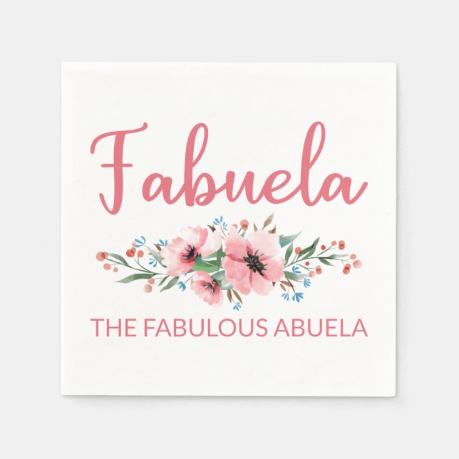 Fabuela Definition I - Fabulous Abuela Flower Serviette (Vorderseite)
