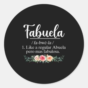 Fabuela Definition lustig abuela spanische Oma Runder Aufkleber