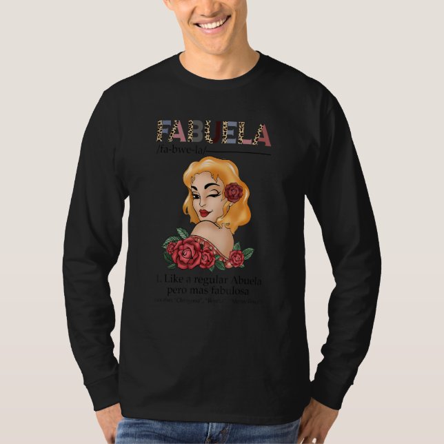 Fabuela Spanish Fabuela Definition Leopard rot T-Shirt (Vorderseite)