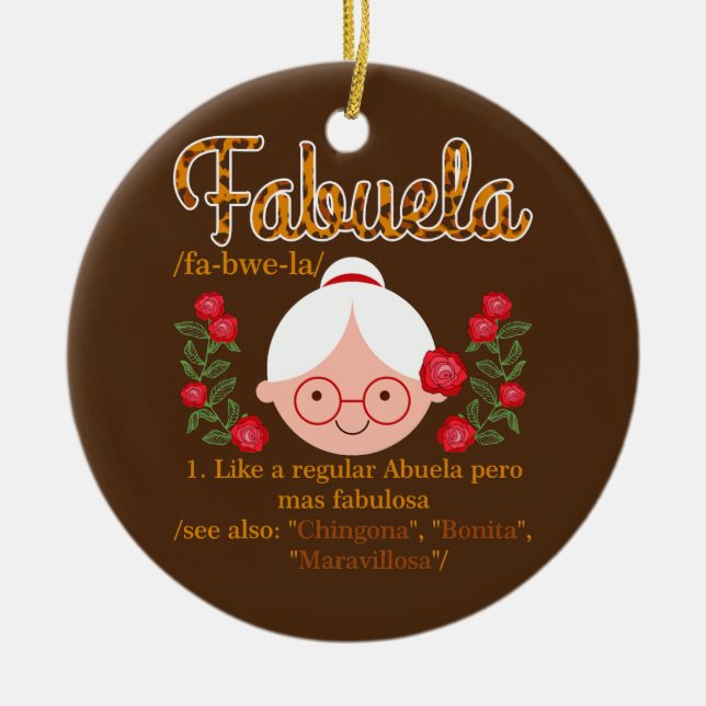 Fabuela wie ein regelmäßiger Abuela Leopard Spanis Keramik Ornament (Vorne)