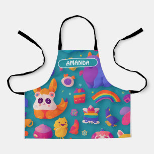 Fabuläre Kreaturen Rainbow-Personalisiertes Muster Schürze