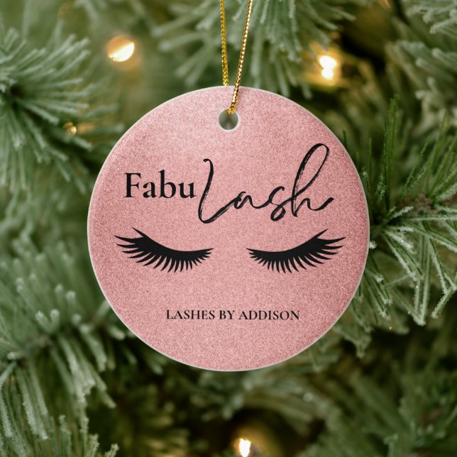 FabuLash Personalisierter Firmenname Holiday Keramik Ornament (Baum)