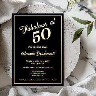 Fabuleux à 50 Anniversaire Foil Invitation