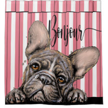Fabuleux Français Bulldog Douche rideau