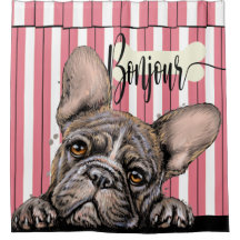 Fabuleux Français Bulldog Douche rideau