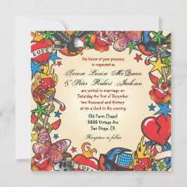 Fabuleux mariage tatouage invitations