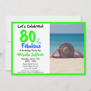 Fabuleux Neon Photo Anniversaire Fête Invitation